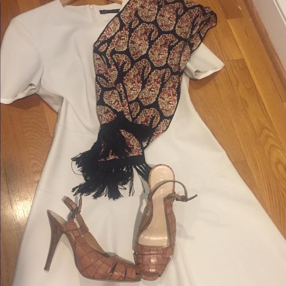 Zara Ivory “Leather” Dress